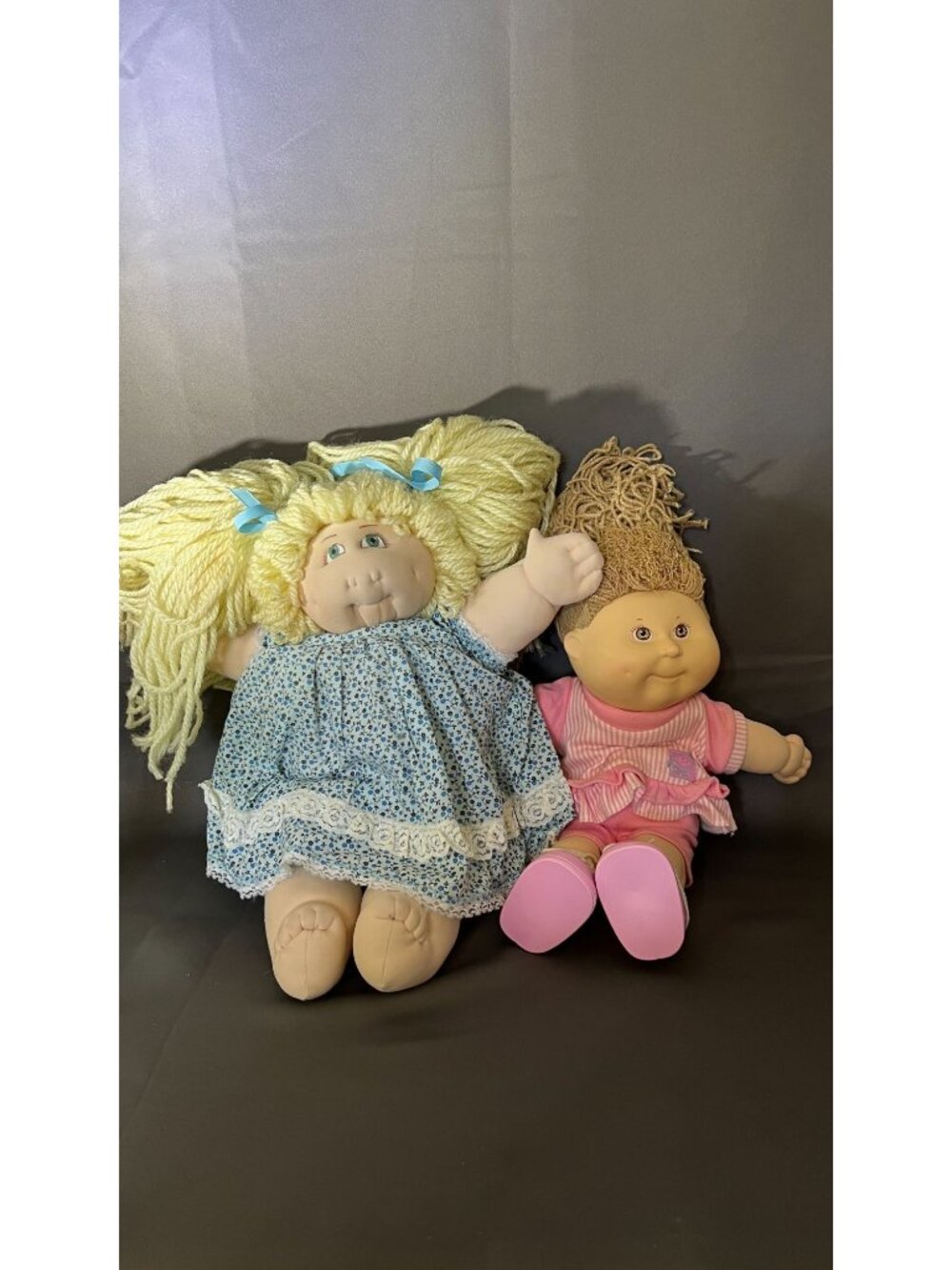 Cabbage Patch Kids Blonde Yarn Hair Doll & First Edition 1980s Hasbro Doll
